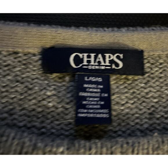 Chaps Knit Sweater Womens Medium L Gray Graphic Geometric Boho Aztec Casual Prep - Picture 2 of 5